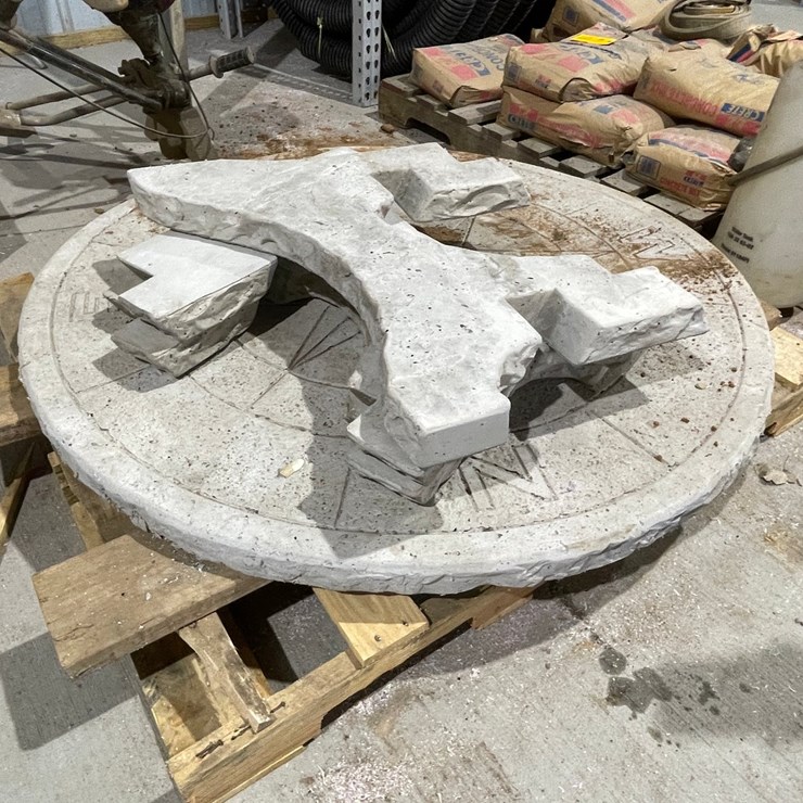 #5033 • Stamped Concrete Compass Table