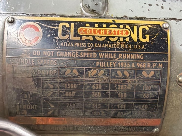 clausing-c-13-13"x24"-engine-lathe-w/-box-of-new-collets-image-9