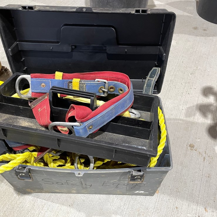 #5059 • Tote of Safety Harness and Ropes