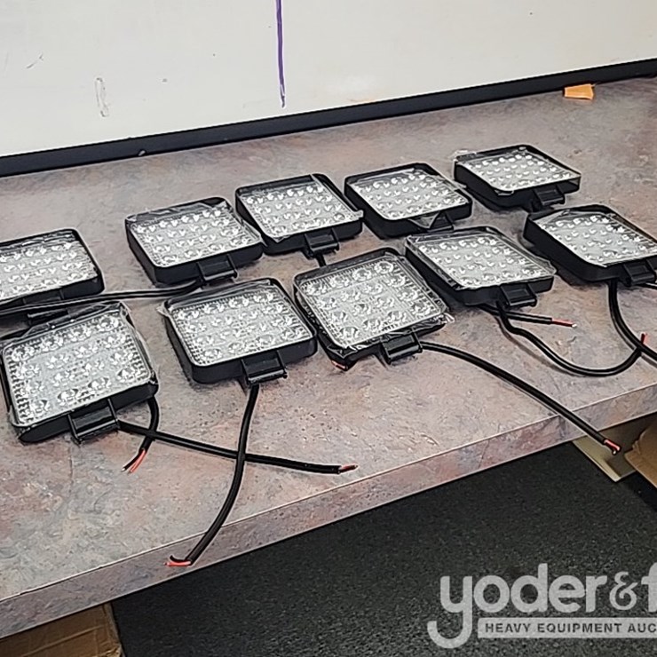 Unused 4" LED Work Lights, 12v/24v, 48W, Mounting Brackets (10 of)