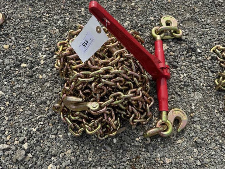 #115-•-(1)-9200-lb-ratchet-binder-&-(2)-3/8"-20'-chains-image-1