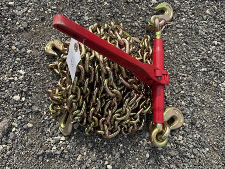 #123-•-(1)-9200-lb-ratchet-binder-&-(2)-3/8"-20'-chains-image-1