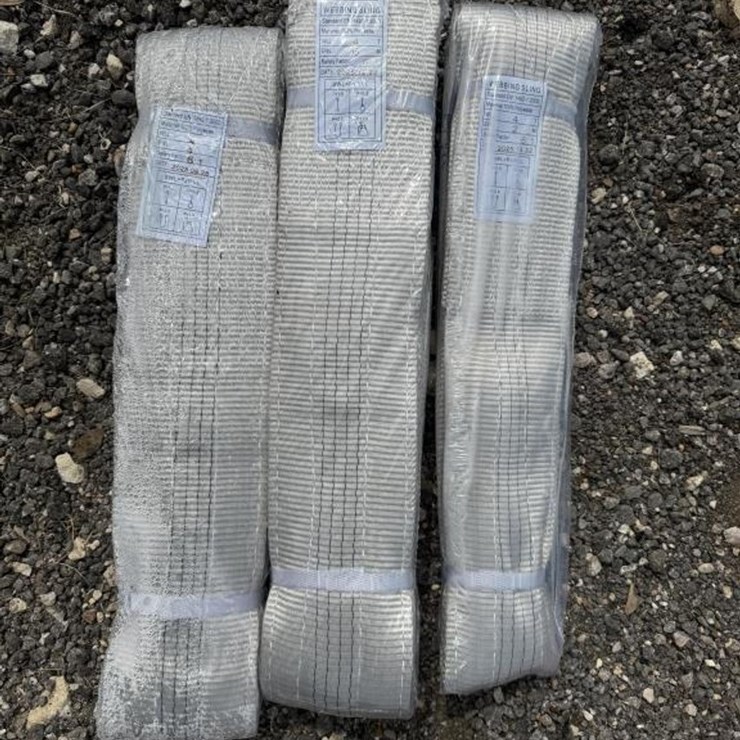 #146 • (3) Webbing Slings 4 ton x 2m, 4m & 6m - Grey