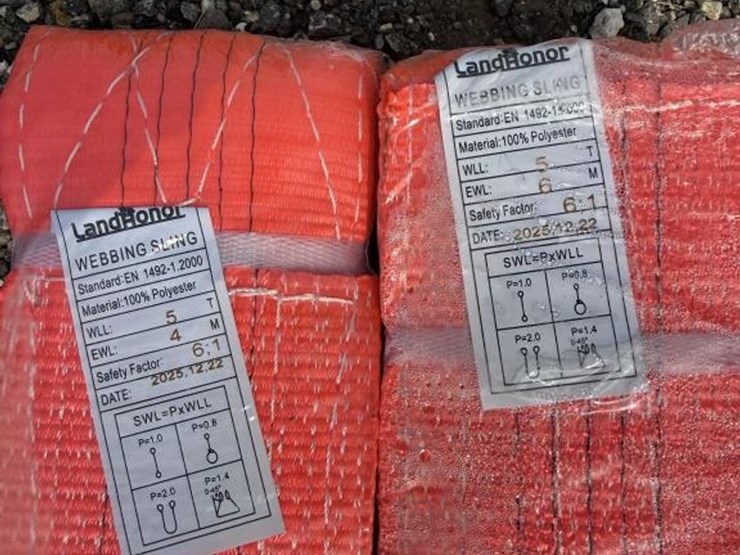 #145-•-(2)-webbing-slings-5-ton-x-4m-&-6m-orange-image-2