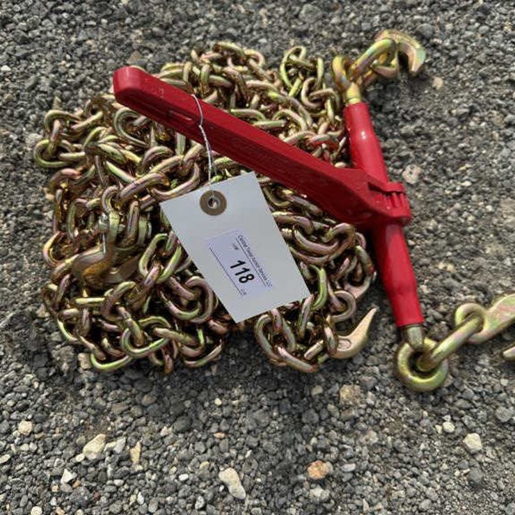 #118 • (1) 9200 lb Ratchet Binder & (2) 3/8" 20' Chains