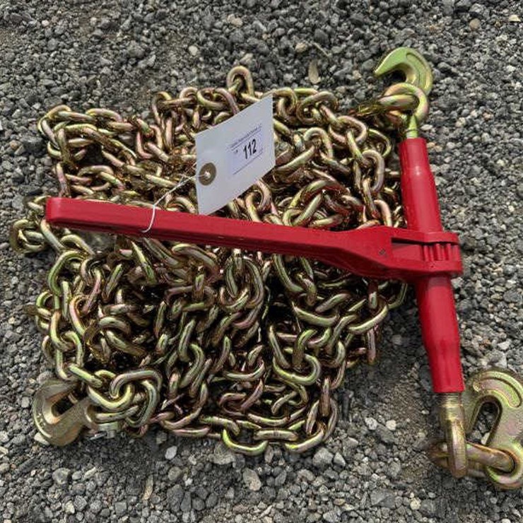 #112 • (1) 9200 lb Ratchet Binder & (2) 3/8" 20' Chains