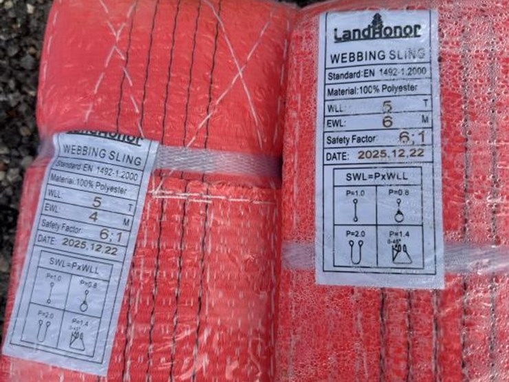 #144-•-(2)-webbing-slings-5-ton-x-4m-&-6m-orange-image-2