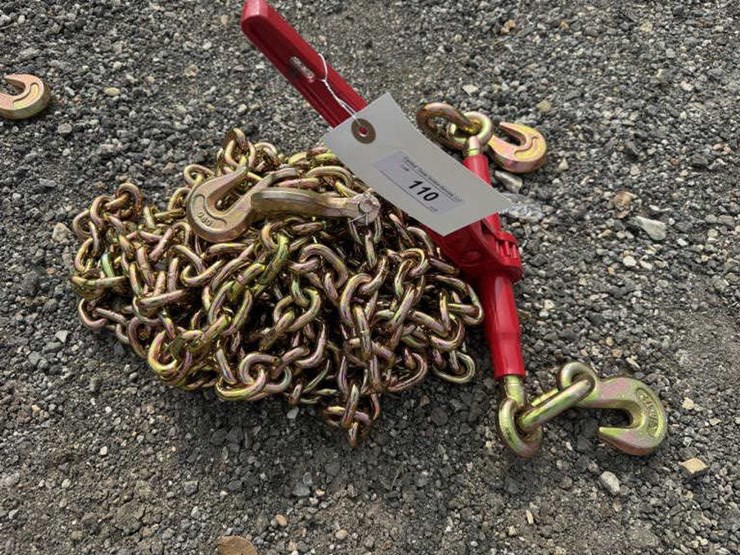 #110-•-(1)-9200-lb-ratchet-binder-&-(2)-3/8"-20'-chains-image-1