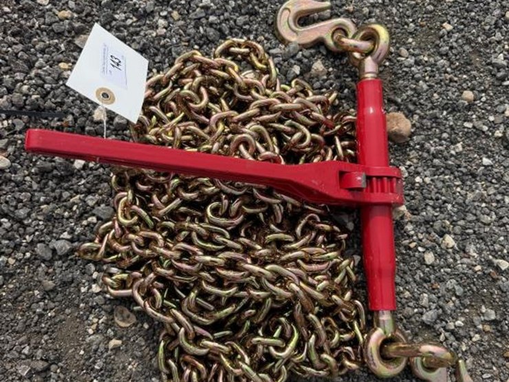 #143-•-(1)-5400-lb-ratchet-binder-&-(2)-5/16"-20'-chains-image-1