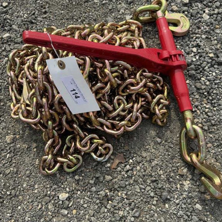 #114 • (1) 9200 lb Ratchet Binder & (2) 3/8" 20' Chains