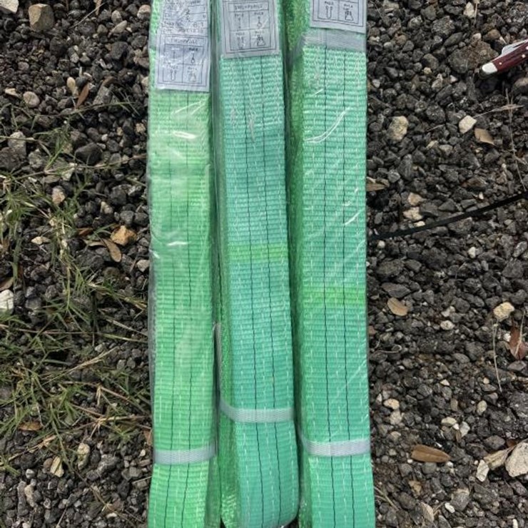 #154 • (3) Webbing Slings 2 ton x 2m, 4m & 6m - Green