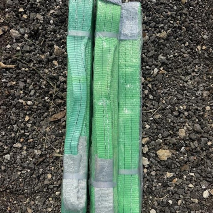 #153 • (3) Webbing Slings 2 ton x 2m, 4m & 6m - Green