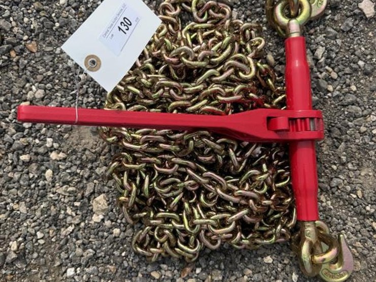 #130-•-(1)-5400-lb-ratchet-binder-&-(2)-5/16"-20'-chains-image-1