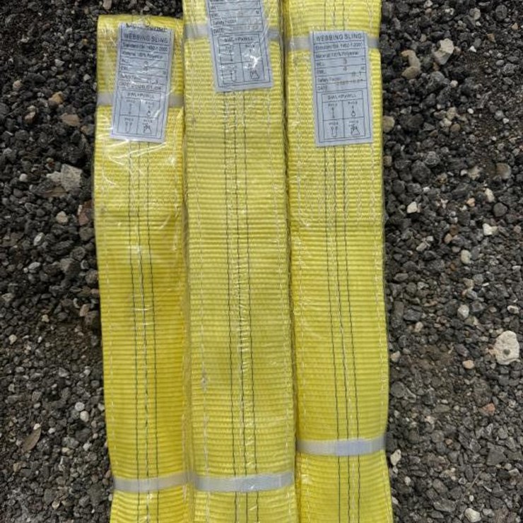 #157 • (3) Webbing Slings 3 ton x 2m, 4m & 6m - Yellow