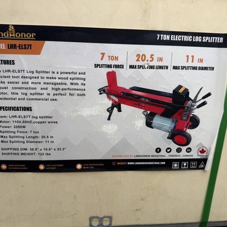 #58 • 7 Ton Electric Log Splitter - LHR-ELS7T