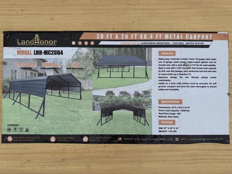 #68-•-20'-x-20'-x-8.4'-metal-carport-without-side-walls-image-2