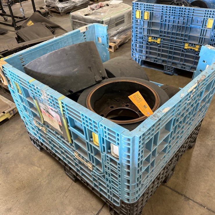 #2049 • Tote of Forklift Tires