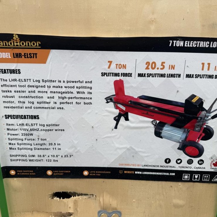 #59 • 7 Ton Electric Log Splitter - LHR-ELS7T