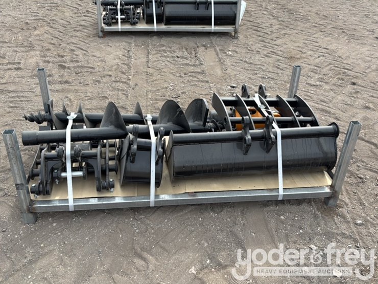 unused-miva-8pc.-excavator-attachments---rake,-ripper,-graber,-12"-auger,-16"-auger,-8"-narrow-bucket,-24"-bucket,-32"-bucket-image-4