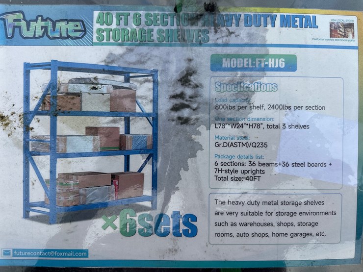 #1634-•-40ft-6-section-heavy-duty-metal-storage-shelves-image-2