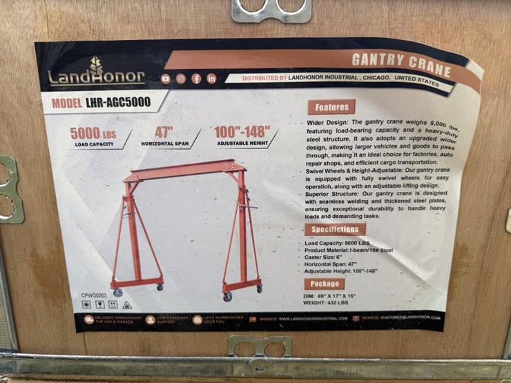 #56-•-5000lb-gantry-crane---lhr-agc5000-image-2