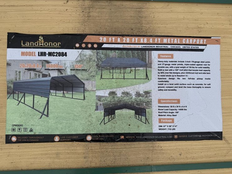 #69-•-20'-x-20'-x-8.4'-metal-carport-without-side-walls-image-2