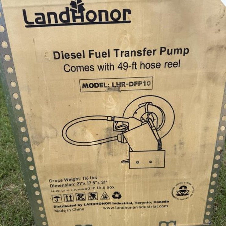#50 • Diesel Fuel Transfer Pump w/ 49' Hose Reel