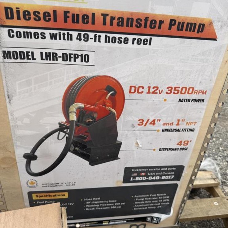 #60 • Diesel Fuel Transfer Pump w/ 49' Hose Reel