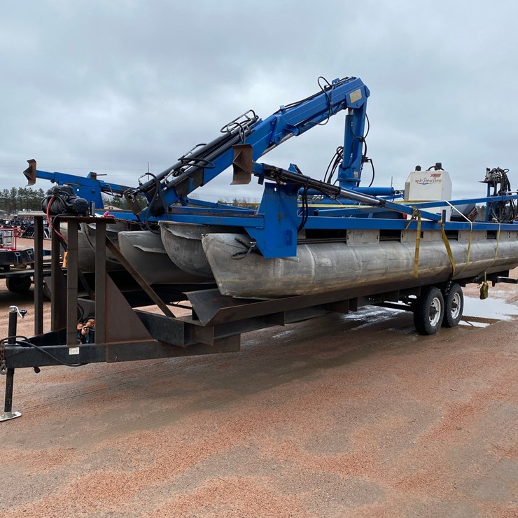 #1575 • 28'6" Pontoon Barge with Crane (No Title)
