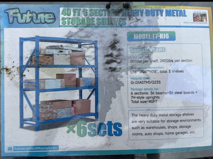 #1633-•-40ft-6-section-heavy-duty-metal-storage-shelves-image-2