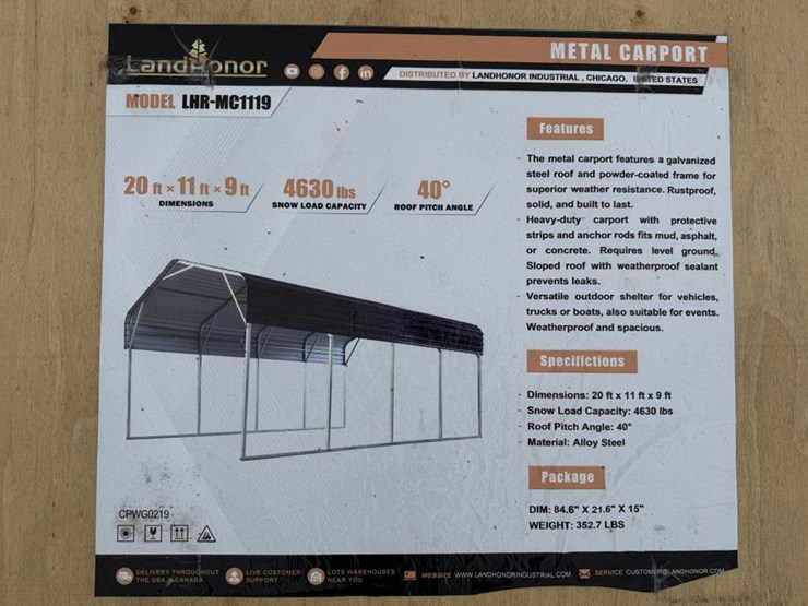 #64-•-20'-x-11'-x-9'-metal-carport-without-side-walls-image-2