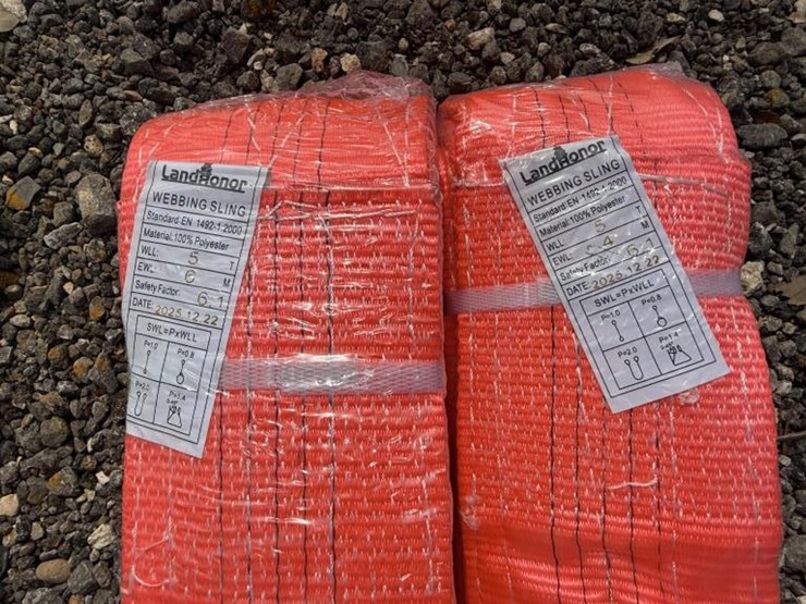 #163-•-(2)-webbing-slings-5-ton-x-4m-&-6m-orange-image-2