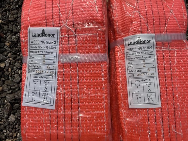 #164-•-(2)-webbing-slings-5-ton-x-4m-&-6m-orange-image-2