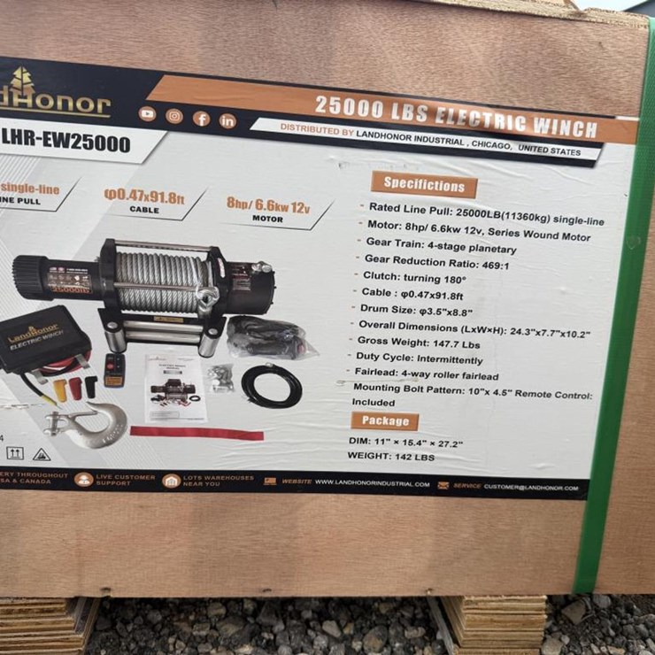 #61 • 25,000 lb Electric Winch - LHR-EW25000