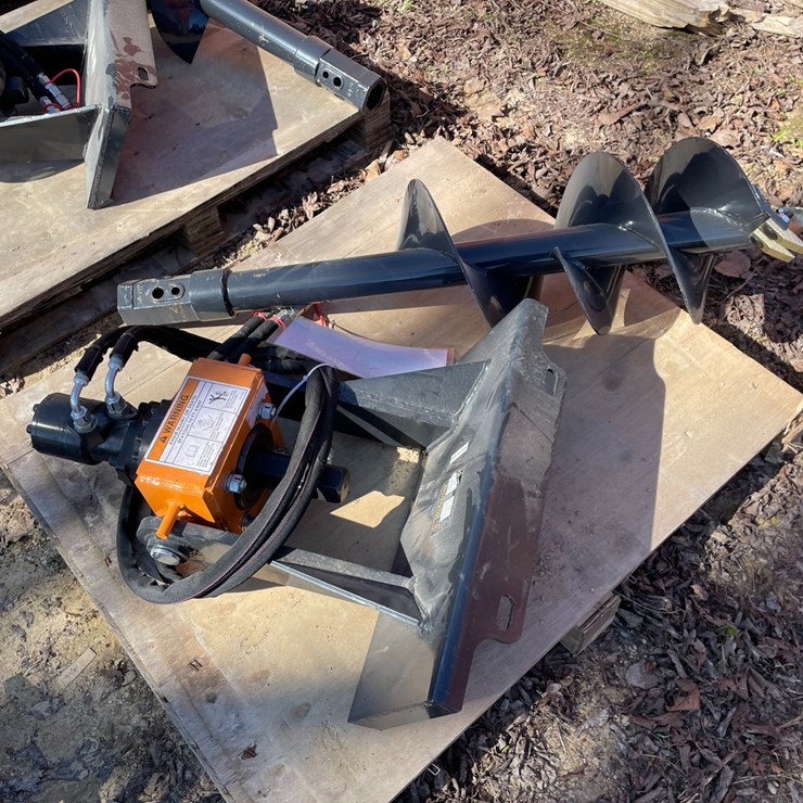 #2304 • New Wolverine Mini Skid Steer Auger Drive and Bit Attachment