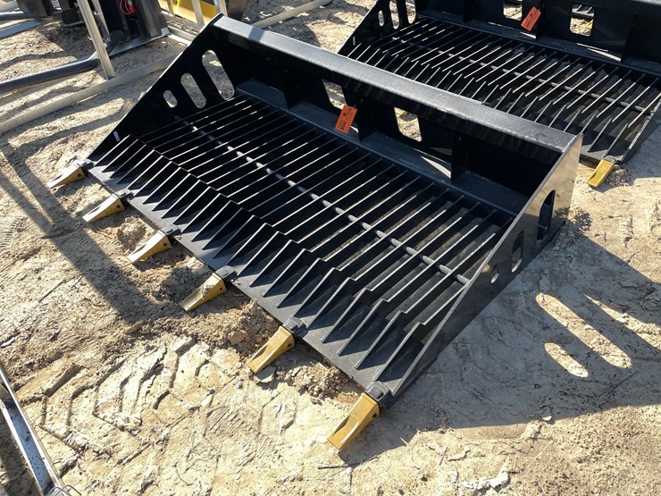#2342-•-new-wolverine-72"-skid-steer-skelton-rock-screening-bucket-attachment-image-1