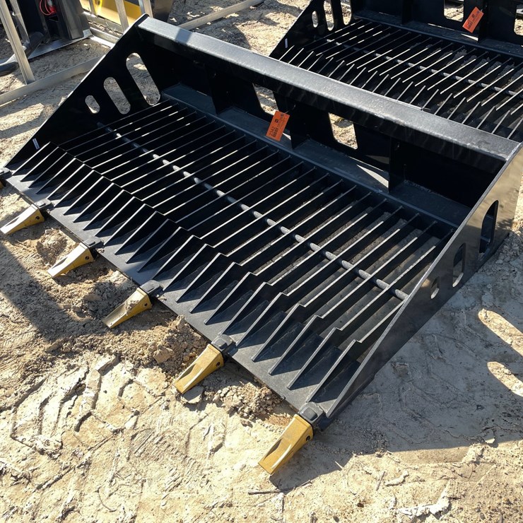 #2342 • New Wolverine 72" Skid Steer Skelton Rock Screening Bucket Attachment