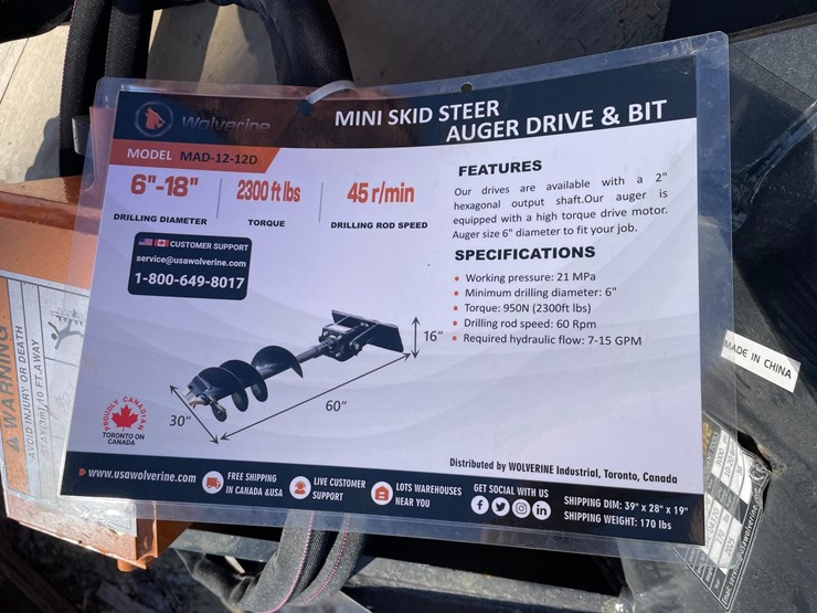 #2303-•-new-wolverine-mini-skid-steer-auger-drive-and-bit-attachment-image-17