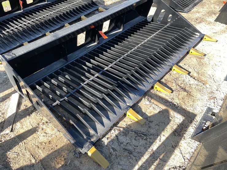 #2344-•-new-wolverine-84"-skid-steer-skelton-rock-screening-bucket-attachment-image-2