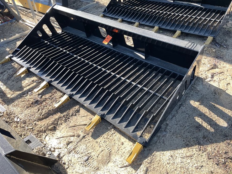 #2344-•-new-wolverine-84"-skid-steer-skelton-rock-screening-bucket-attachment-image-1