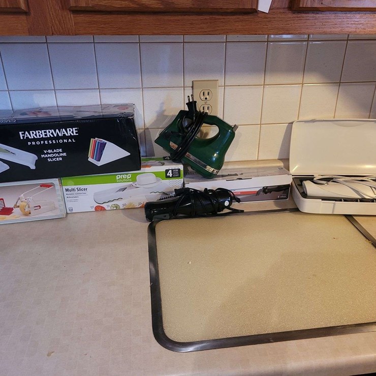 Assorted Kitchen Appliances and Food Preparation Tools