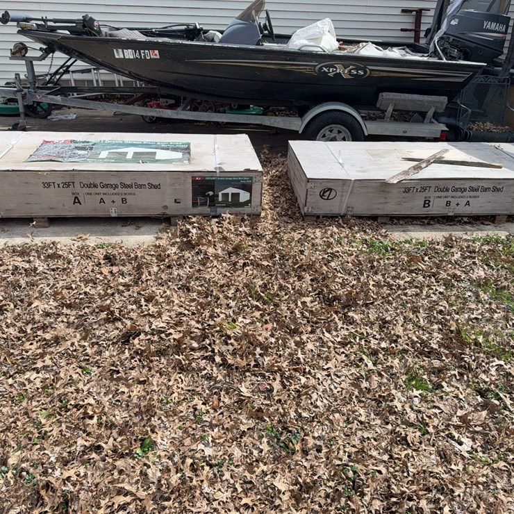 Large Steel Shed/Garage (2 Boxes) A+B 33ft-25ft