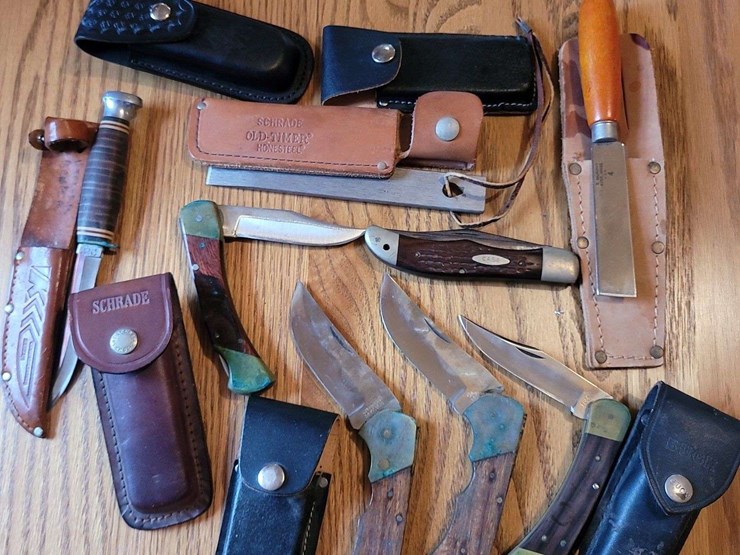 collection-of-assorted-folding-and-fixed-blade-knives-with-sheaths-image-1