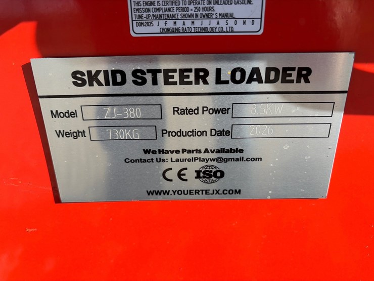 #208-•-unused-2026-zjg-zj-380-mini-skid-steer-loader-image-8