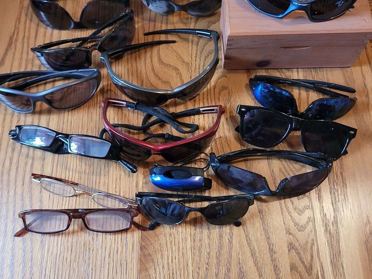 collection-of-assorted-eyewear-and-sunglasses-with-wooden-storage-box-image-1