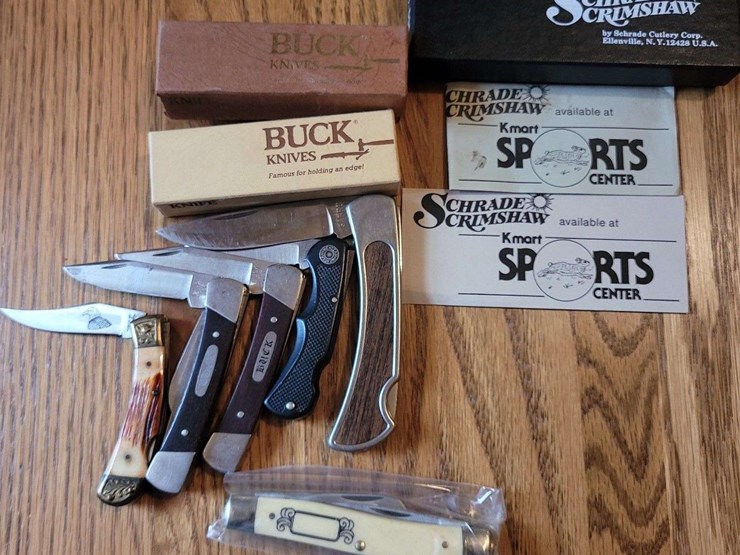 collection-of-assorted-folding-pocket-knives-with-boxes-and-ephemera-image-1