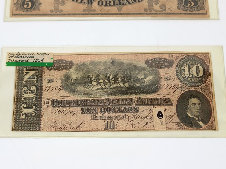 #36010-•-currency-|-1800's-canal-bank-note-$5,-confederate-$10-note-image-2