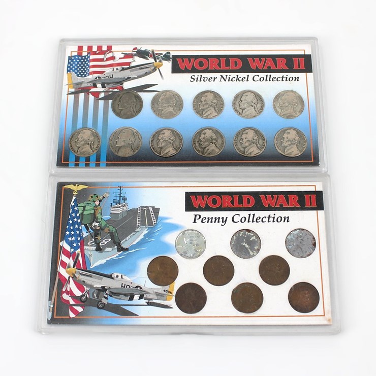 #36012 • CURRENCY | WORLD WAR SETS, SILVER NICKEL COLLECTION SET, PENNY COLLECTOR SET