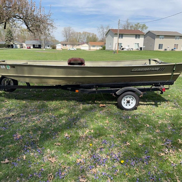 1993 18ft aluminum boat and trailer HIN -GEN0564JB393 VIN 19BEJ1111PCA30128