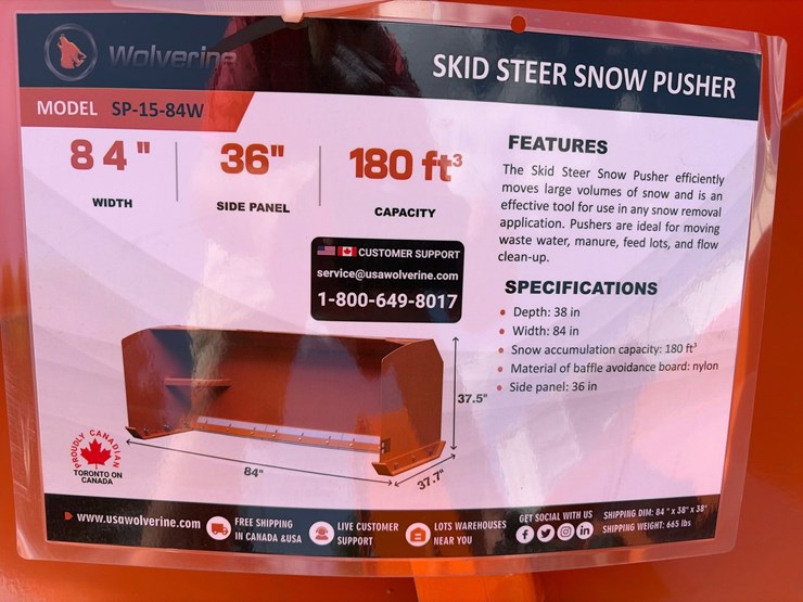 #510-•-unused-wolverine-84”-skid-steer-snow-pusher-image-2